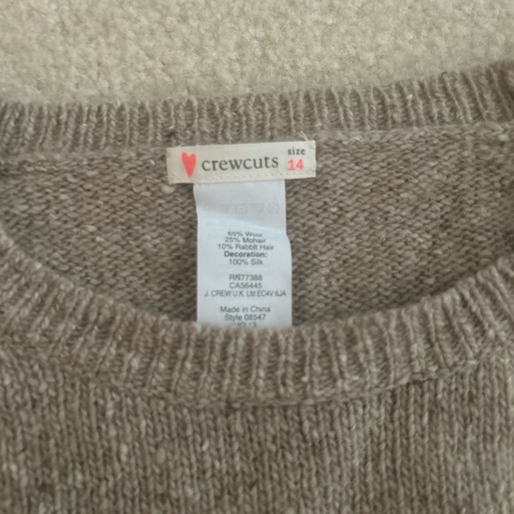 J Crew Crewcuts girls oatmeal sweater dress with sequins size 14 - Picture 2 of 4